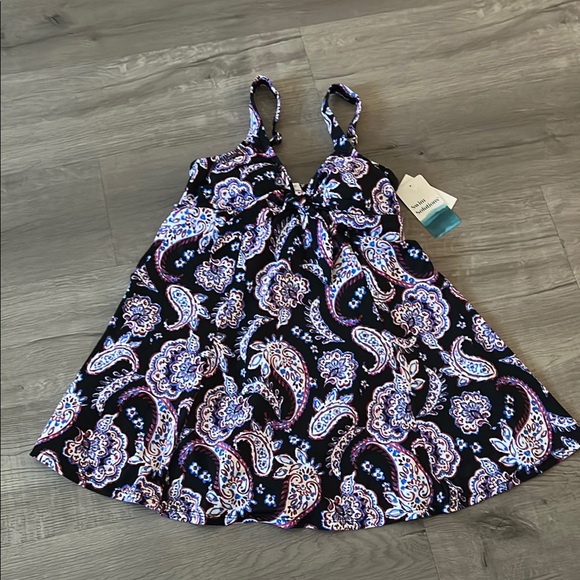 Swim SolutionsWomen's Paisley-Print Tummy-Control Swim Dress